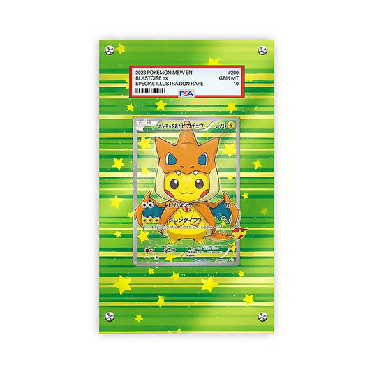 Poncho Pikachu X Charizard - Pokémon Extended Artwork Protective Card Display Case Psa/raw