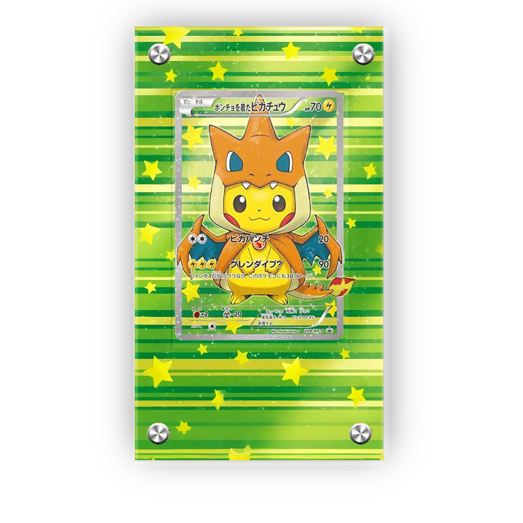 Poncho Pikachu x Charizard - Pokémon Extended Artwork Protective Card Display Case
