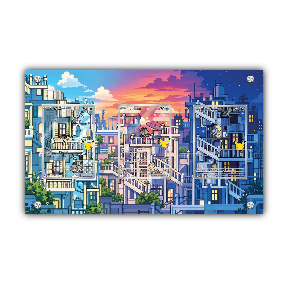 Meowth, Galarian Meowth & Alolan Meowth V2 - Pokémon Extended Artwork Protective Card Display Case-0