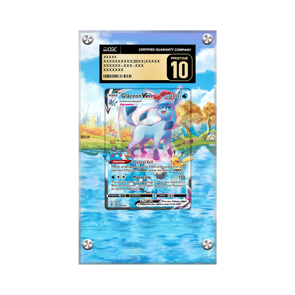 Glaceon VMAX 209/203 Pokémon Extended Artwork Protective Card Display Case Psa/cgc/raw-2