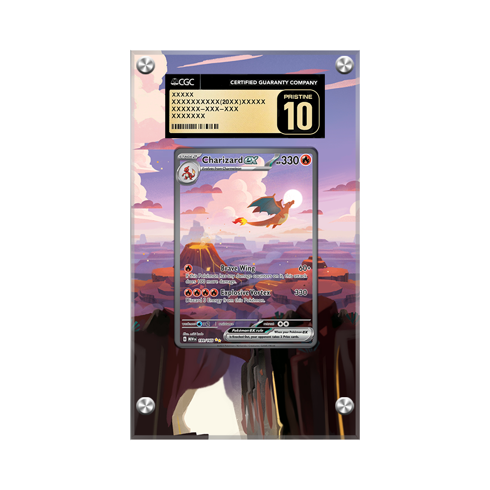 Charizard EX 199/165 - Pokémon Extended Artwork Protective Display Case Psa/cgc/raw-2