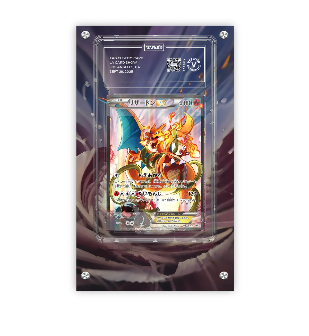 Charizard EX Xy-p 276 - Pokémon Extended Artwork Protective Card Display Case Psa/cgc/tag/raw-3