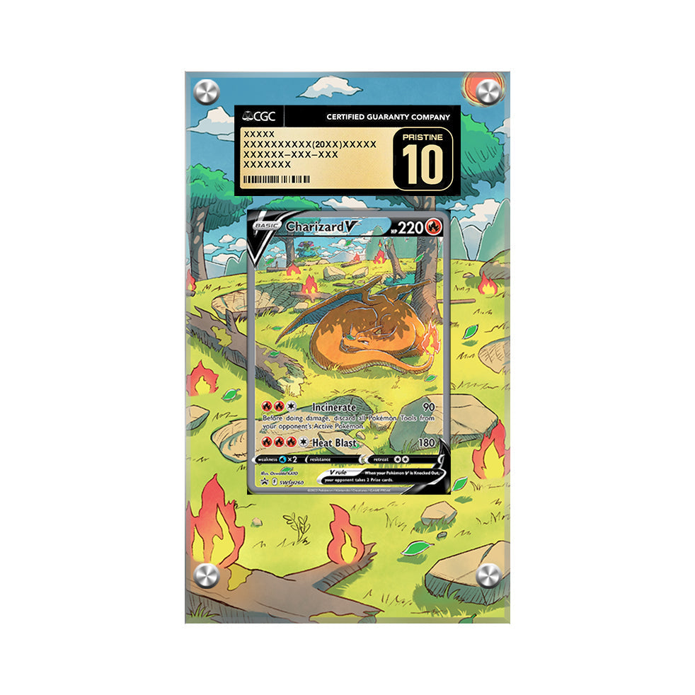 Charizard Swsh 260 - Pokémon Extended Artwork Protective Card Display Case Psa/cgc/raw-2