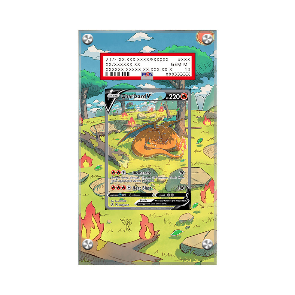 Charizard Swsh 260 - Pokémon Extended Artwork Protective Card Display Case Psa/cgc/raw-1