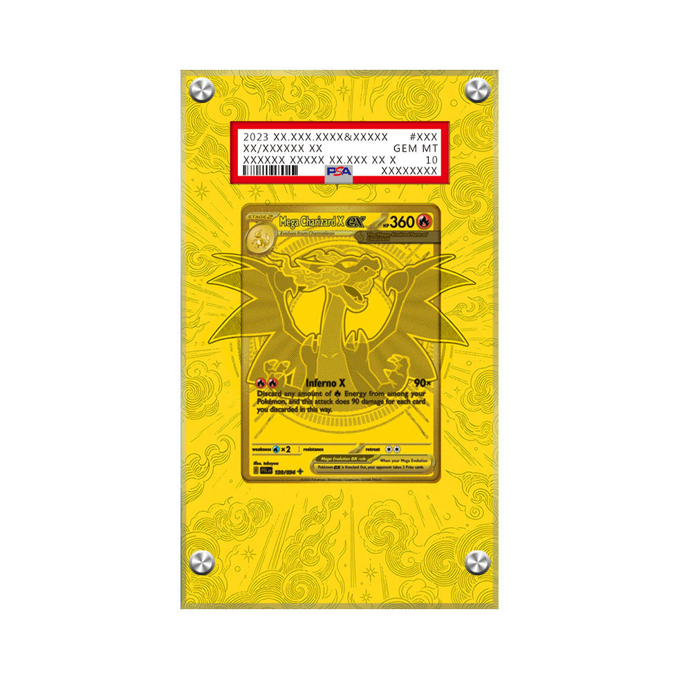 Mega Charizard X ex 130/094  - Pokémon PSA Extended Artwork Protective Card Display Case