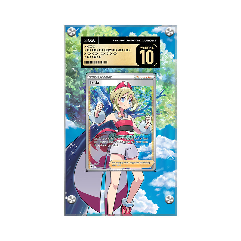 Irida 186/189 - Pokémon Extended Artwork Protective Card Display Case Psa/cgc/raw-2