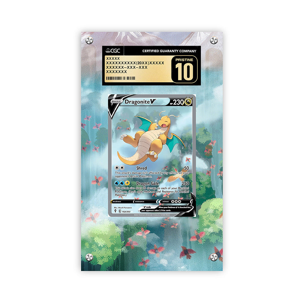 Dragonite V 192/203 - Pokémon CGC Extended Artwork Protective Card Display Case