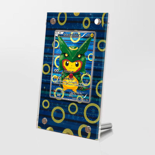 Poncho Pikachu X Rayquaza - Pokémon Extended Artwork Protective Card Display Case Psa/raw