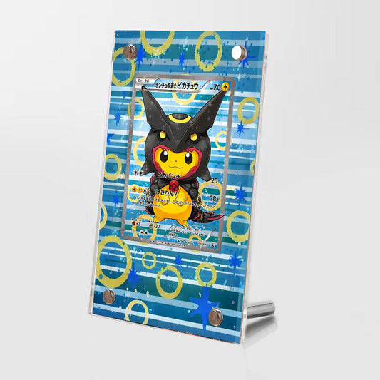 Poncho Pikachu x Shiny Rayquaza - Pokémon Extended Artwork Protective Card Display Case