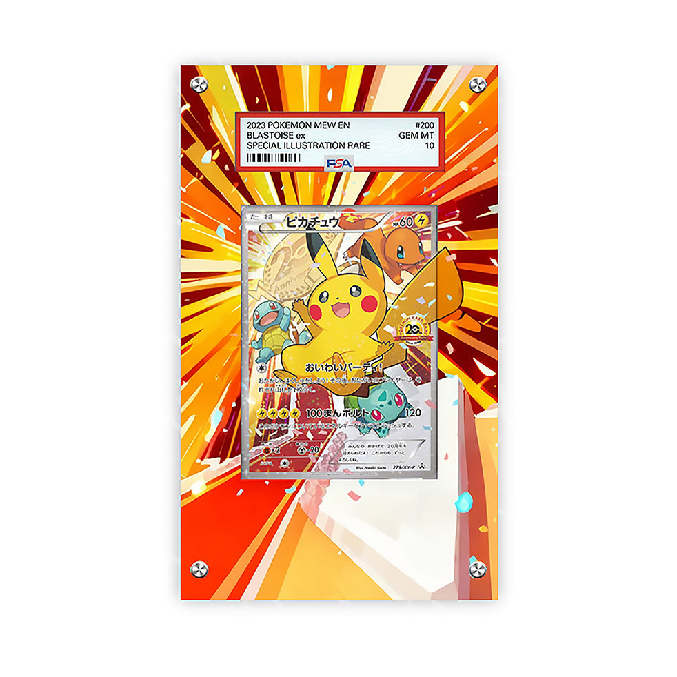 Pikachu 20th 279/xy-p - Pokémon Extended Artwork Protective Card Display Case Psa/raw-1
