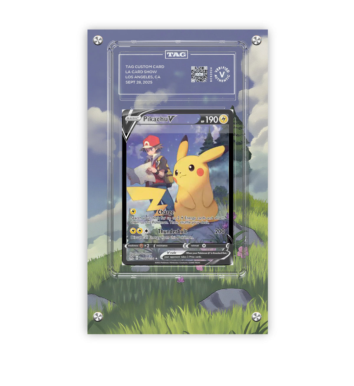 Pikachu V - Swsh11 - Pokémon Extended Artwork Protective Card Display Case Psa/cgc/tag/raw-3