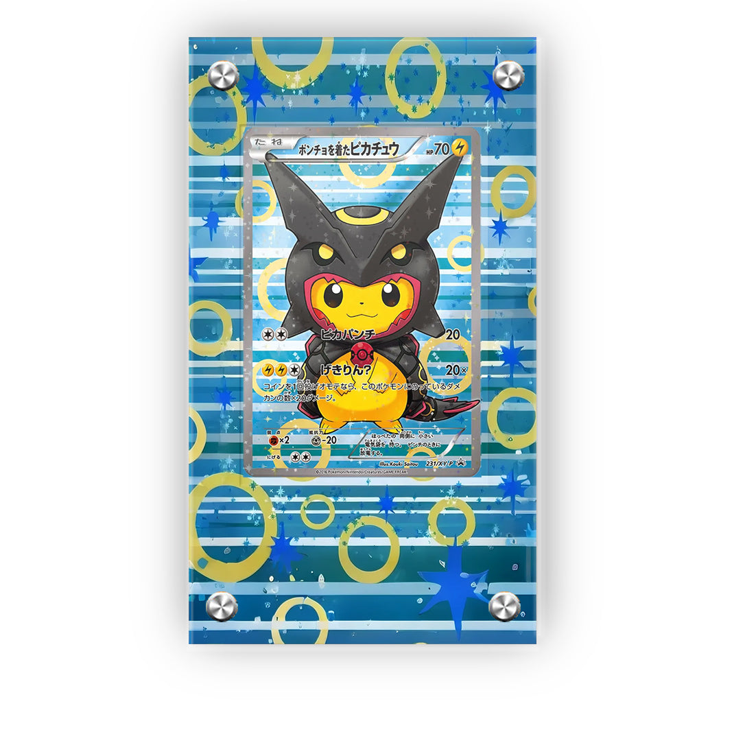 Poncho Pikachu x Shiny Rayquaza - Pokémon Extended Artwork Protective Card Display Case