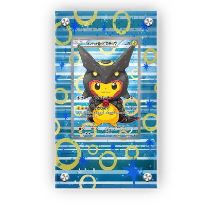 Poncho Pikachu x Shiny Rayquaza - Pokémon Extended Artwork Protective Card Display Case