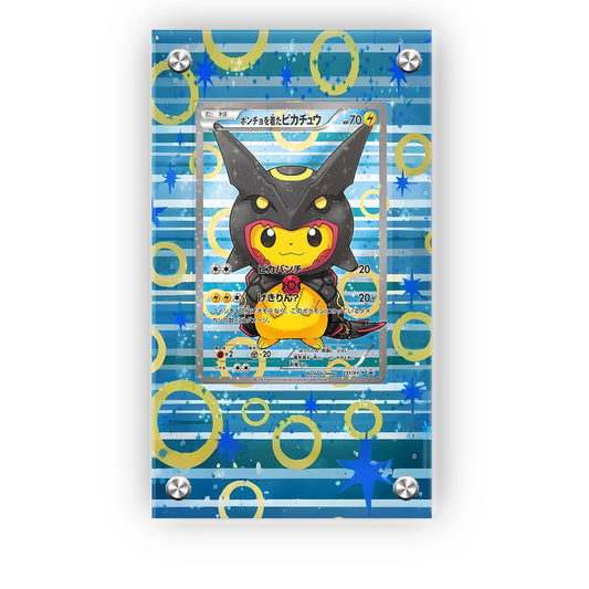 Poncho Pikachu x Shiny Rayquaza - Pokémon Extended Artwork Protective Card Display Case