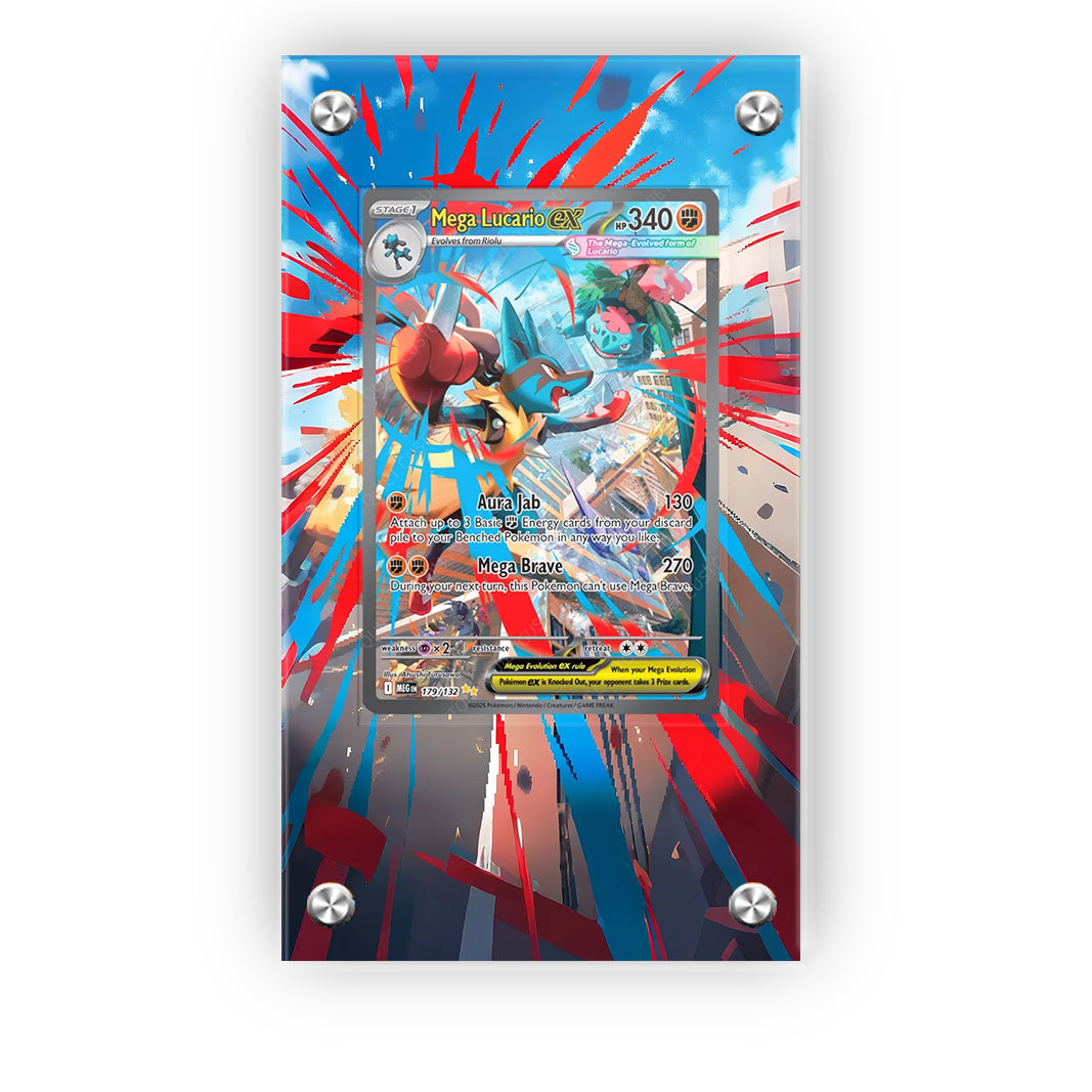 MEGA Lucario EX 179/132 - Pokémon Extended Artwork Protective Card Display Case