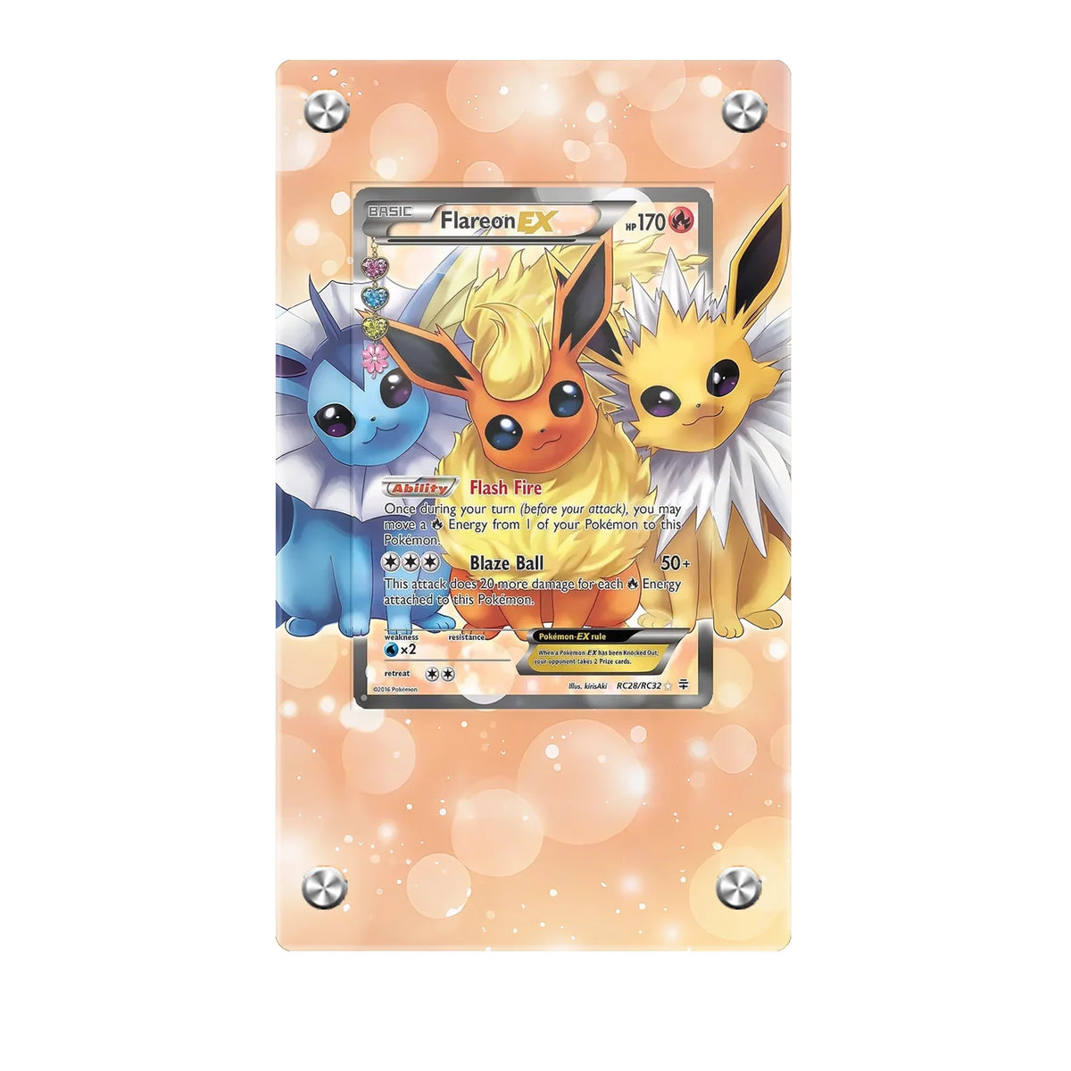 Flareon EX Rc28/rc32 - Pokémon Extended Artwork Protective Card Display Case Psa/cgc/tag/raw