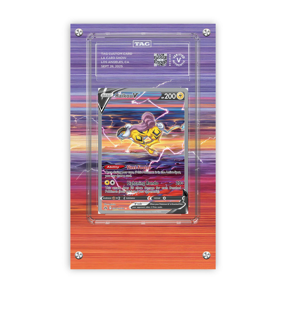 Raikou V Gg41/gg70 - Pokémon Extended Artwork Protective Card Display Case Psa/cgc/tag/raw-3