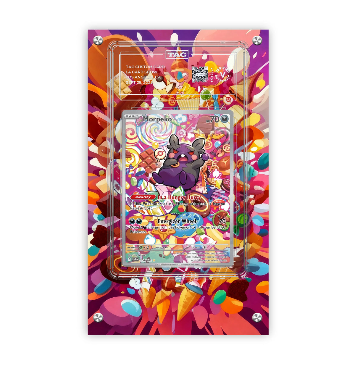 Morpeko 206/182 - Pokémon Extended Artwork Protective Card Display Case Psa/cgc/tag/raw-3