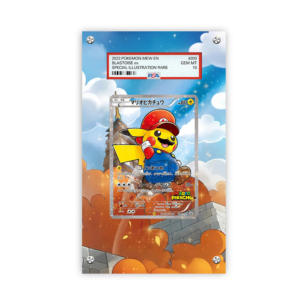 Mario Pikachu 294/xy-p - Pokémon Extended Artwork Protective Card Display Case Psa/cgc/tag/raw-1