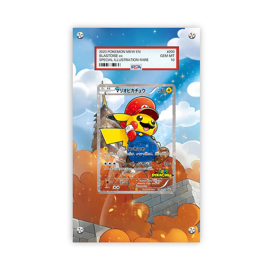 Mario Pikachu 294/xy-p - Pokémon Extended Artwork Protective Card Display Case Psa/cgc/tag/raw