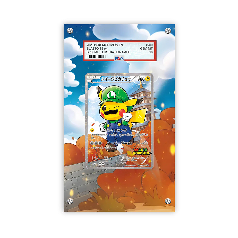 Luigi Pikachu 295/xy-p - Pokémon Extended Artwork Protective Card Display Case Psa/cgc/tag/raw-1