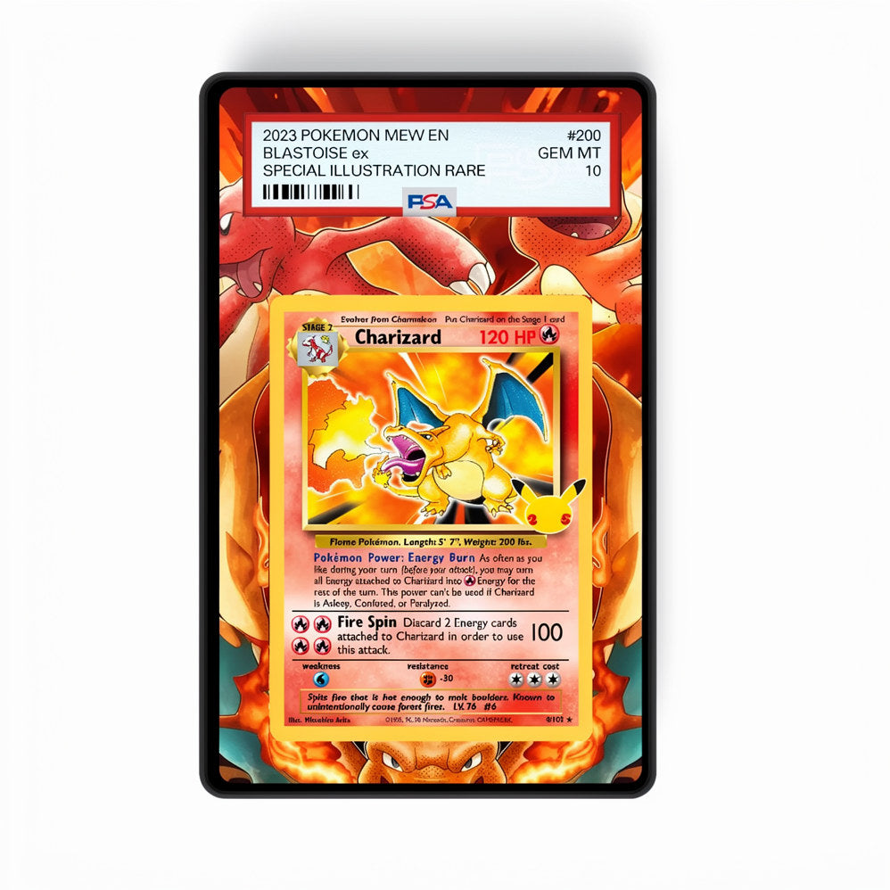 Charizard Celebrations - Gradeguardian Extended Artwork For Psa / Cgc / Bgs / Tag-0