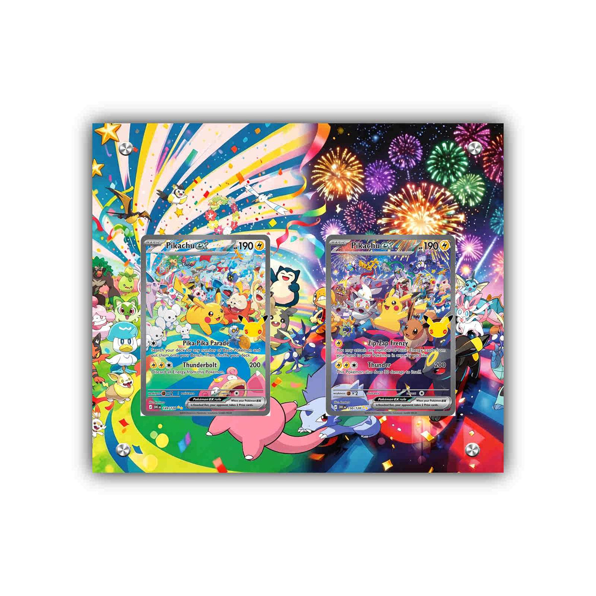 Pikachu ex 30th Celebration DUAL display - Pokémon Extended Artwork Protective Card Display Case-0