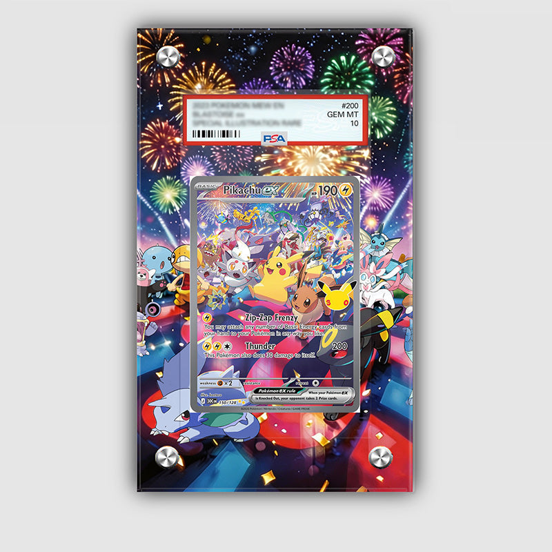 Pikachu 150/128 30th Anniversary - Pokémon Extended Artwork Protective Card Display Case Psa/cgc/tag/raw-2
