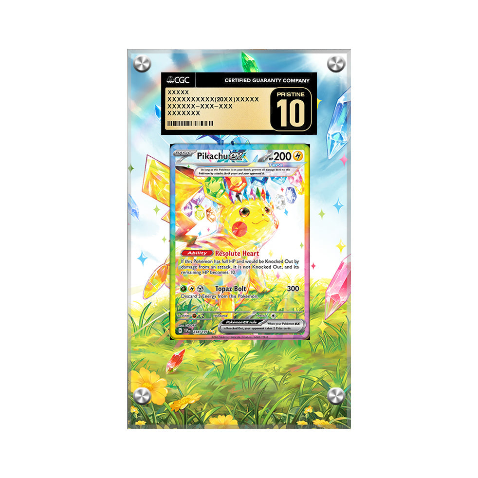 Pikachu ex - Pokémon CGC Extended Artwork Protective Card Display Case