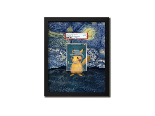 Pikachu With Grey Felt Hat - Extended artwork Metal Frame