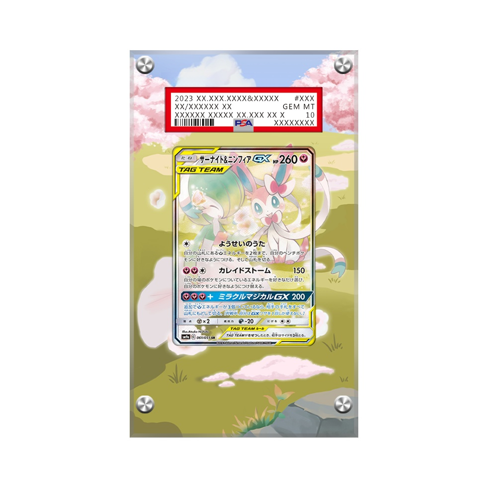 Gardevoir & Sylveon GX 205/214 Pokémon Extended Artwork Protective Display Case Psa/cgc/raw-1