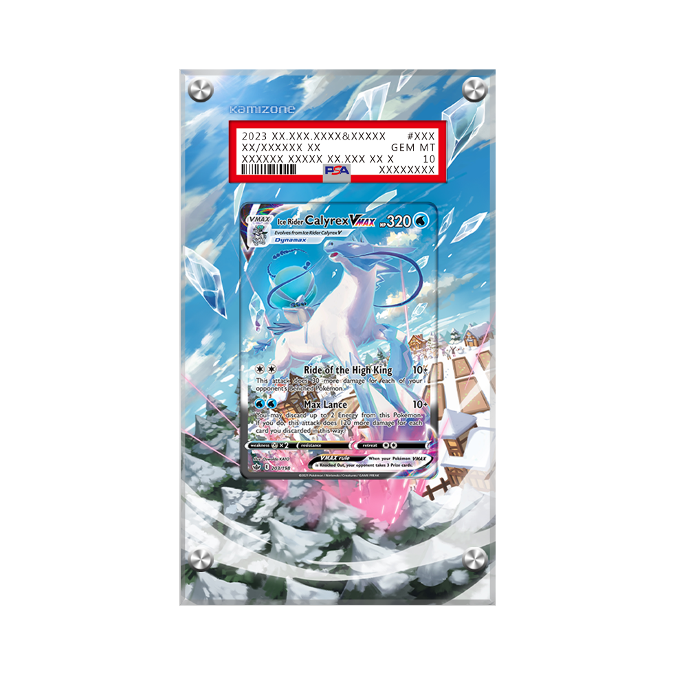 Ice Rider Calyrex VMAX 203/198 Pokémon Extended Artwork Display Case Psa/cgc/raw-1